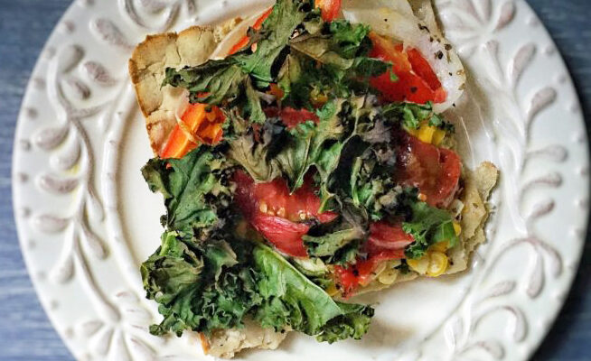 Gluten-Free Kale and Heirloom Tomato Pizza