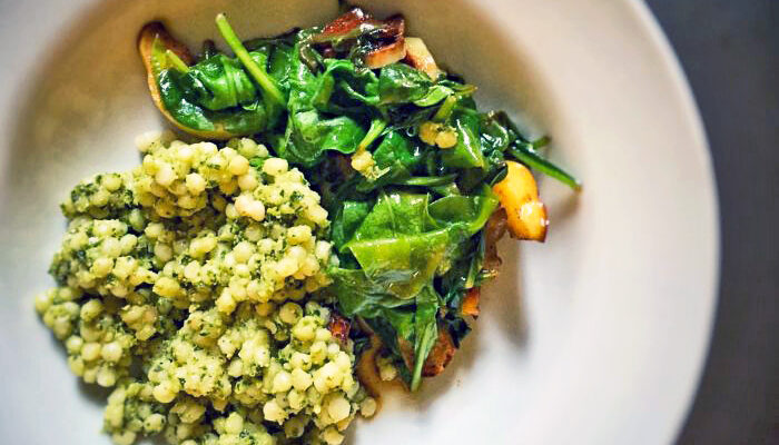 Greens & Grains Pesto Sauté
