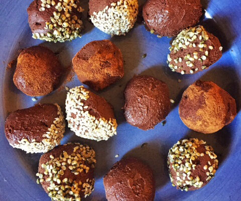 Vegan Chocolate Tahini Truffles